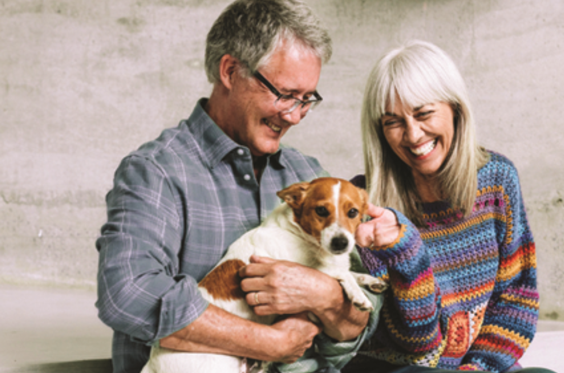 Couple with dog